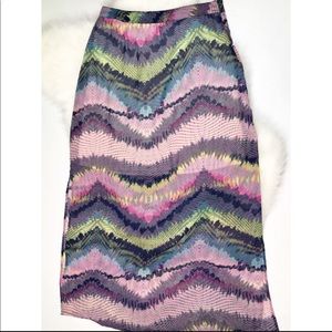 Anthropologie Multicolor Zigzag Maxi Skirt